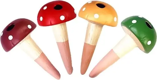 Novità Irrigazione per piante, 4 pezzi, forma fungo, per piante, sistema di irrigazione per piante di interni, piante di interni, piante di vaso, decorazione, acqua per piante, distributore di acqua, per interni.