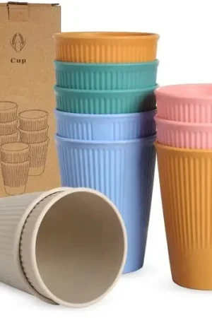 Set di bicchieri in plastica per bambini e adulti, 350ml, colore, BPA-vrij (lotto da 10) Saldi